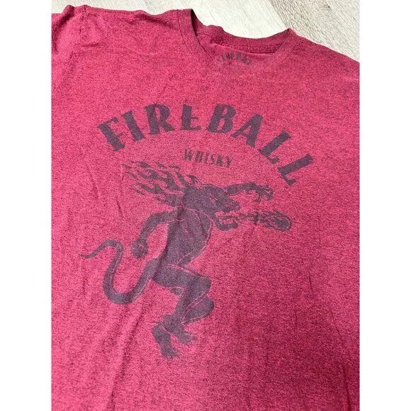 Fireball Graphic Tee Heather Maroon Tshirt size Large - Picture 2 of 3